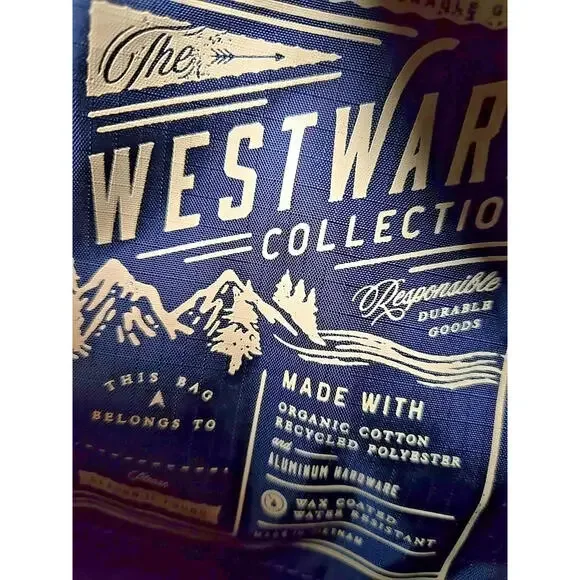 UNITED by BLUE Westward Collection Denim Canvas Medium Backpack Bag Sustainable - Picture 5 of 8